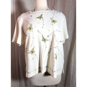 Alfred Dunner | Women’s | Blouses | Petite XL | Vintage Embroidered Pastel Butte